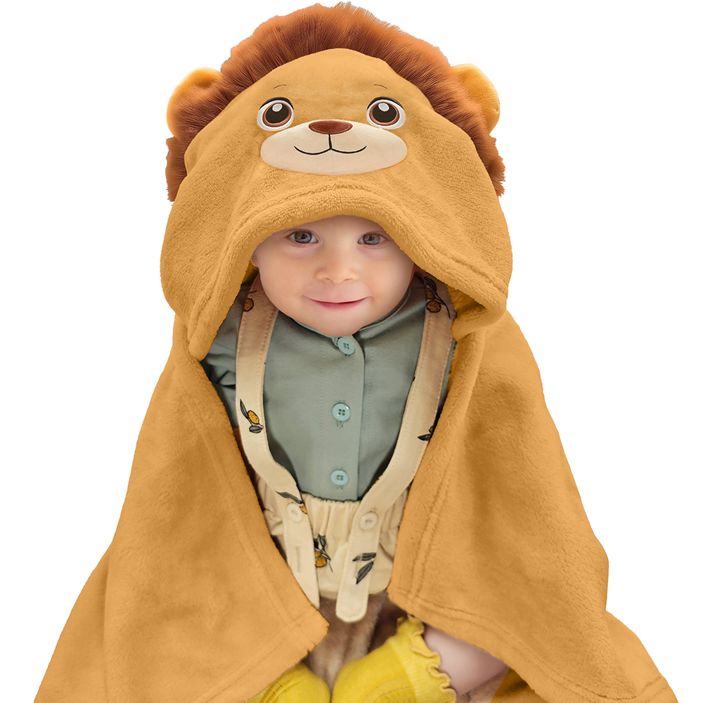 Image BBDOO - Baby Blanket with Lion-Shaped Hood